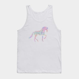 Horse Animal Silhouette Shape Text Word Cloud Tank Top